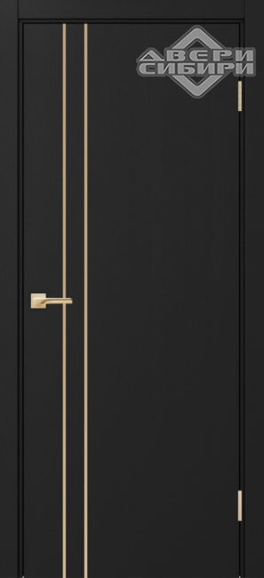 Полотно Optima Porte Неаполь_205 молдинг алюм.золото ЭКО-шпон Антрацит
